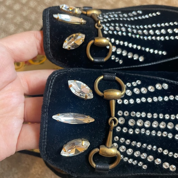 Authentic Gucci Velvet Crystals Loafer size 36 - Picture 6 of 8